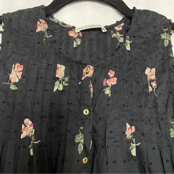 Ulla Johnson Boho Cecile Floral Swiss Dot Tank Blouse - Picture 4 of 12